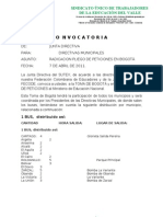 Convocat.radicacion Pliego Peticiones en Bogota