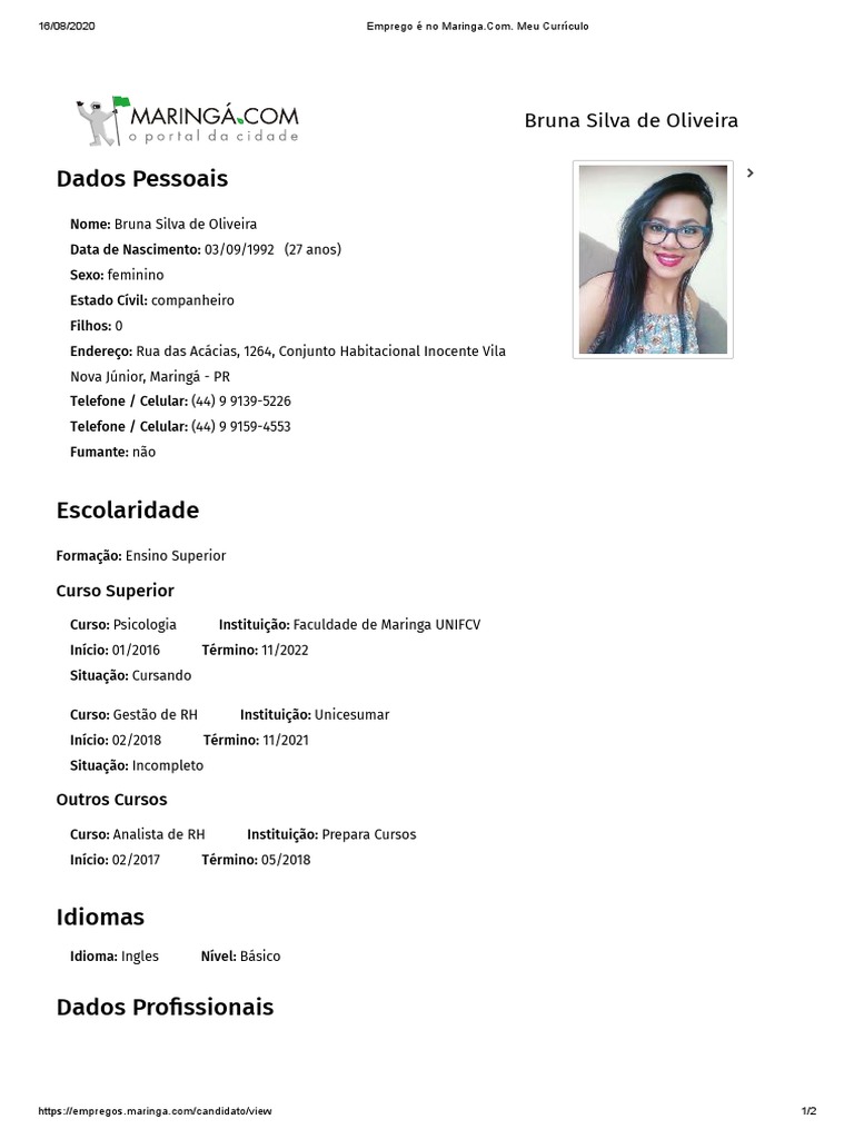 Meu Currículo | PDF | Gestão de recursos humanos