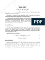 Material Balances Design Project Production of A Drying Oil: Chemical Reaction