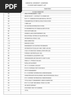 Karnatak University, Dharwad. Course Wise Subject List