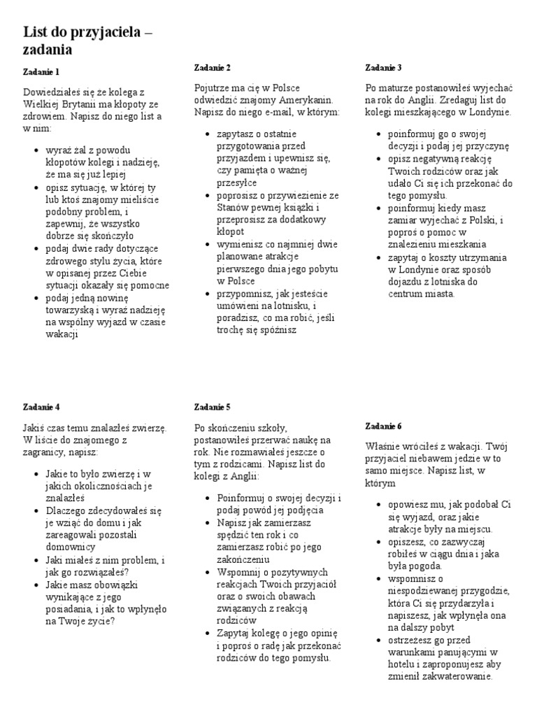 Napisz List Do Kolegi Lub Koleżanki Z Wakacji