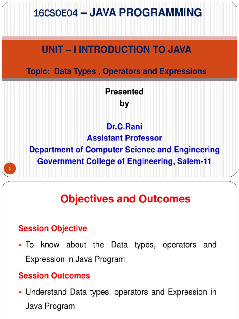 Java Data Types and Operators Overview | PDF | Data Type | Boolean Data ...