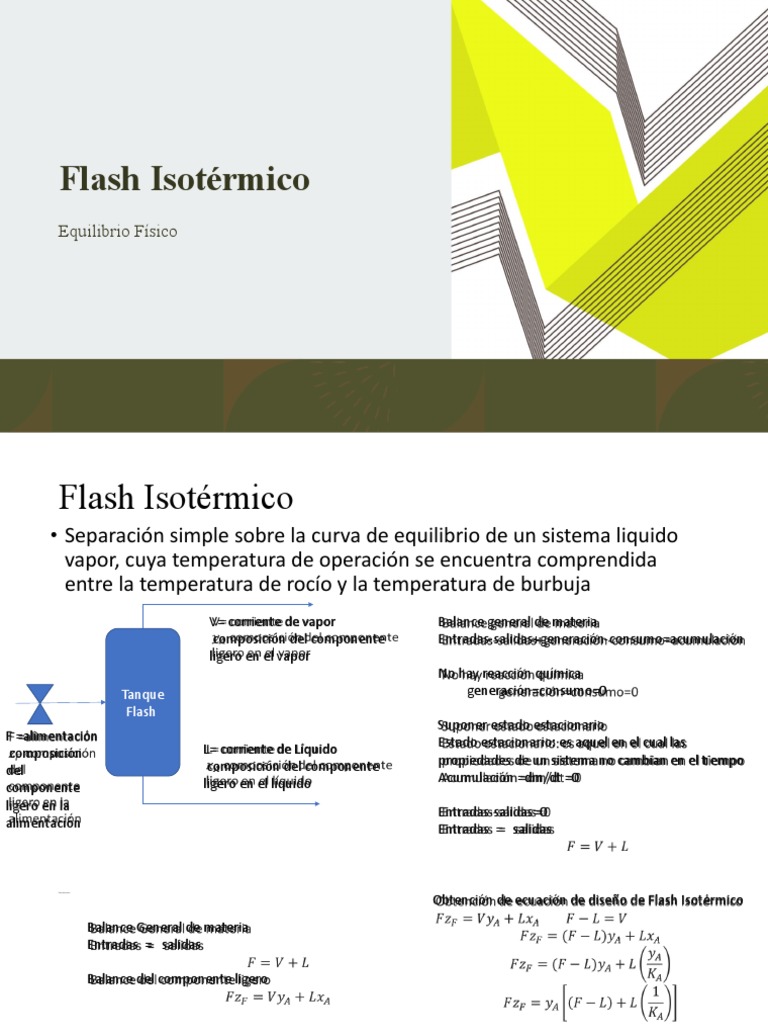 Diseño de Flash Isotérmico y Balance de Materia | PDF | Equilibrio ...