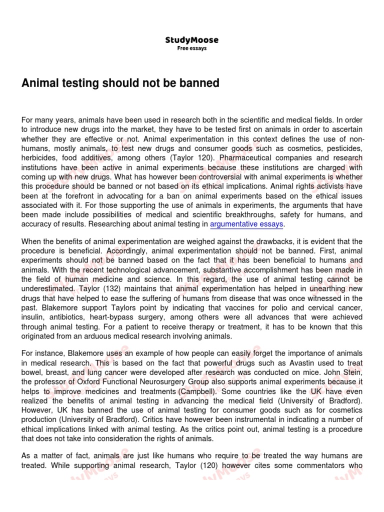 Animal Testing Should Not Be Banned | PDF | Animal Testing | Experiment