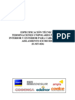Especificación Técnica: Terminaciones Unipolares para Uso Interior Y Exterior para Cables MT Con Aislamiento Extruido (E-MT-026)