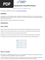 Customer Segmentation Using RFM Analysis: Overview