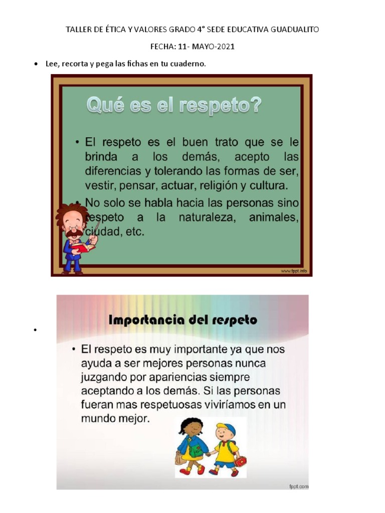 Actividades sobre el Respeto en Primaria | PDF | Ficción general