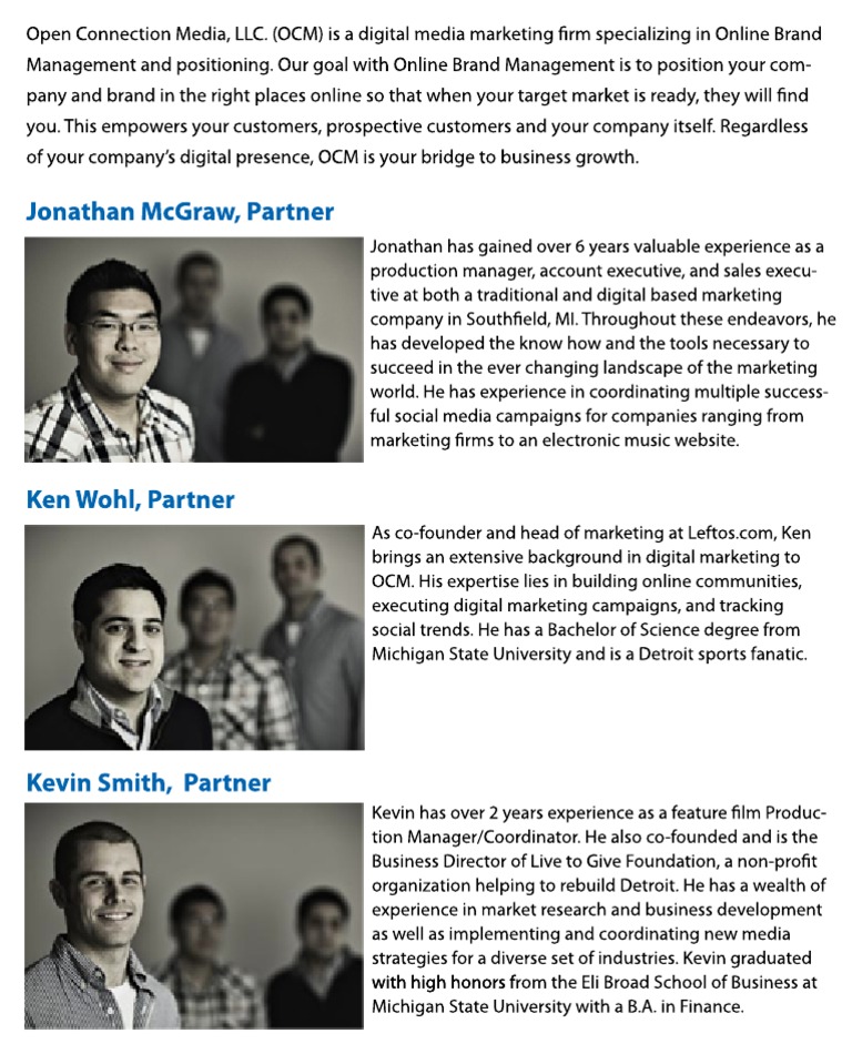 OCM: Digital Brand Management Experts | PDF