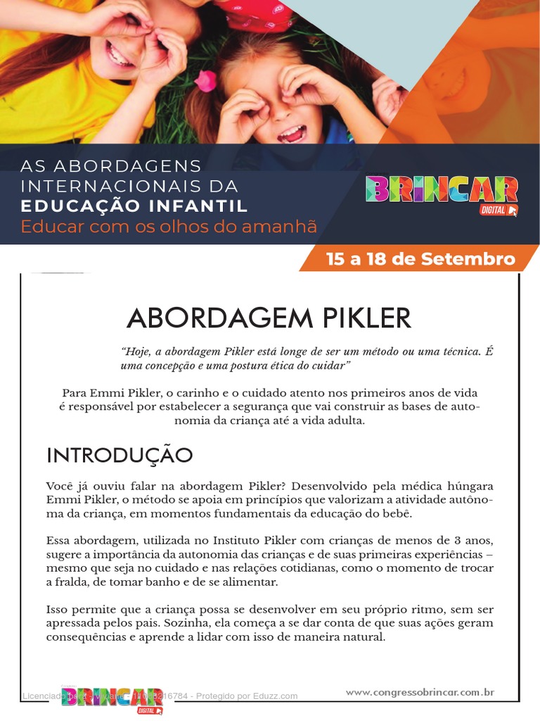 Abordagem Pikler na Educação Infantil | PDF | Família | Aprendizado