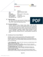 Financial Statement Analysis: Standard Course Outline