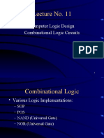 Lecture No. 11: Computer Logic Design Combinational Logic Circuits