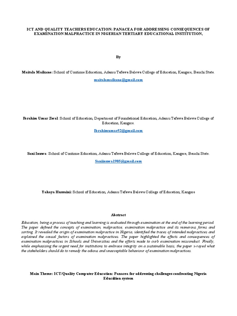 Ict and Quality Teachers Education | PDF | Test (Assessment) | Teachers