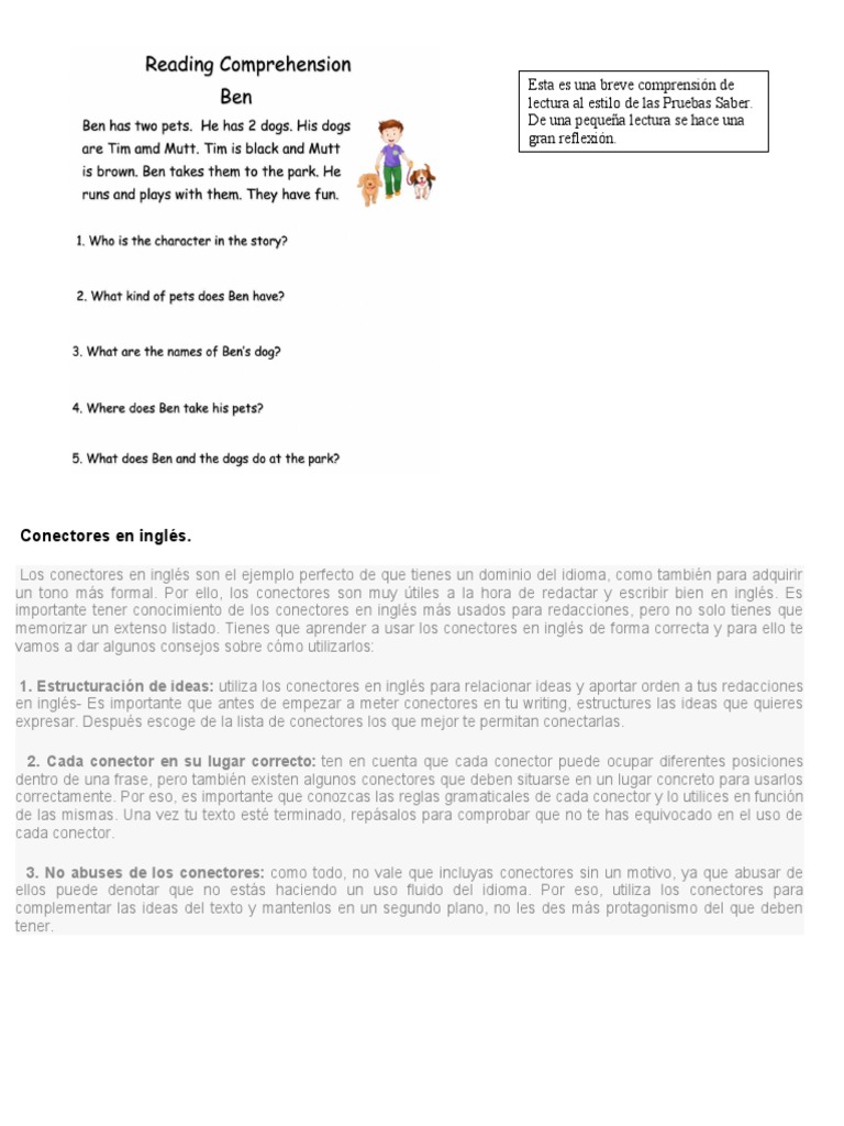 Connectors Reading Comprehension | PDF