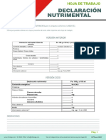 Hoja de Trabajo Taller Declaración Nutrimental