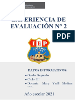 Experiencia de Evaluación 2 - Matemática - Segundo Grado