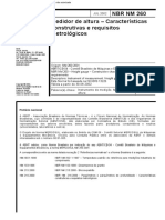 NBR NM 260 - 2001 - Medidor de Altura - Caracteristicas Construtivas E Requisitos Metrologicos