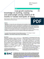 Effect of Maternal Growth Monitoring Knowledge On Stunting, Wasting and Underweight Among Children 0-18 Months in Tamale Metropolis of Ghana