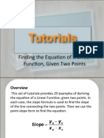 Finding The Equation of A Linear Function, Given Two Points