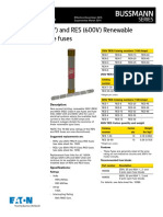 REN (250V) and RES (600V) Renewable Class H Size Fuses: Bussmann