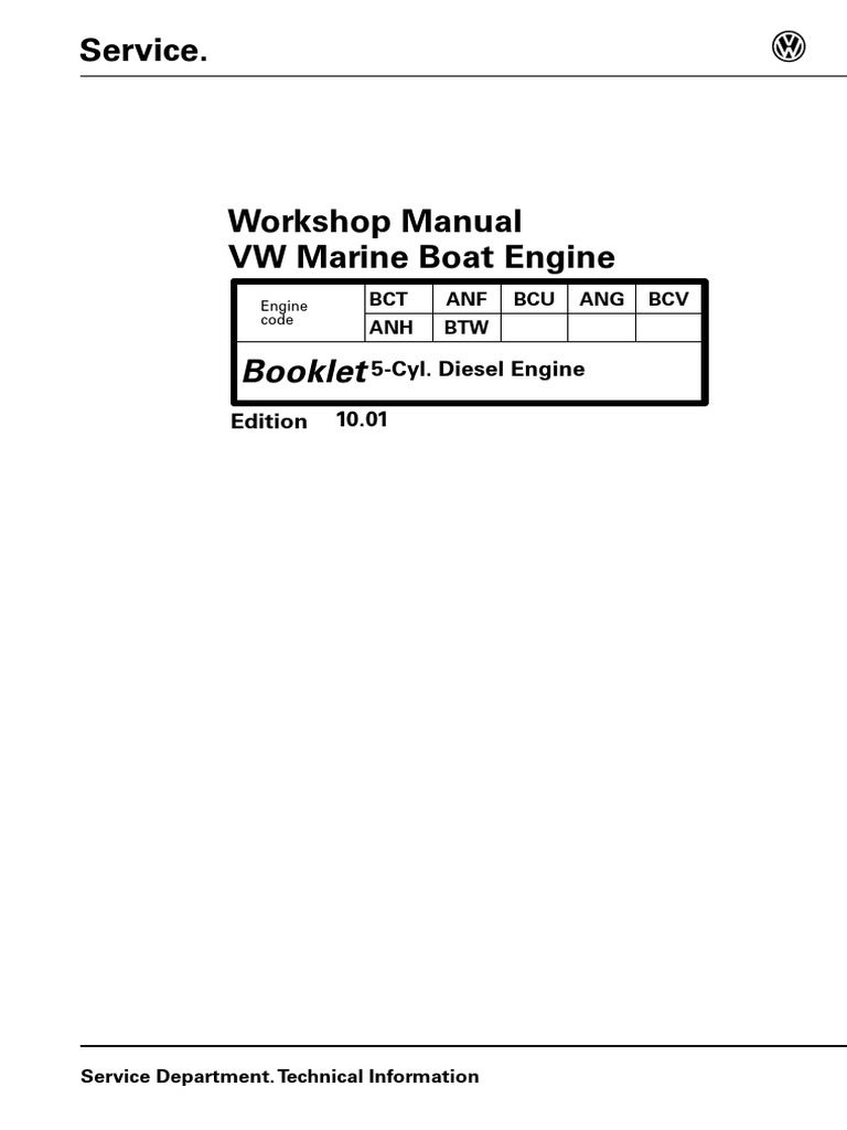 VW Marine Engine Workshop Manual | PDF | Fuel Injection | Mechanical ...