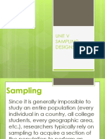 Unit V Sampling Designs