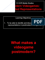 Postmodern Videogames: Fragmented Representations: Year 13 OCR Media Studies