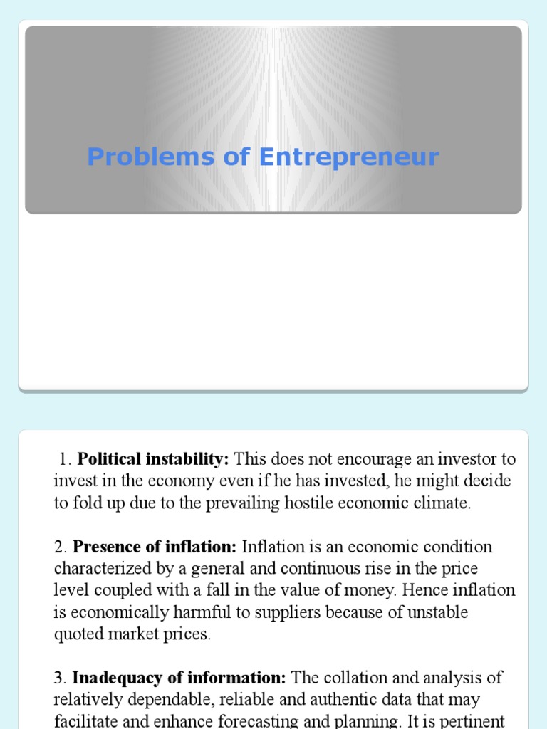 Challenges Facing Entrepreneurs Today | PDF