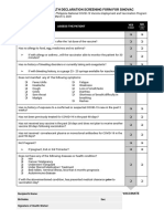 Sinovac - March 5 2021 (Health Declaration Screening Form)