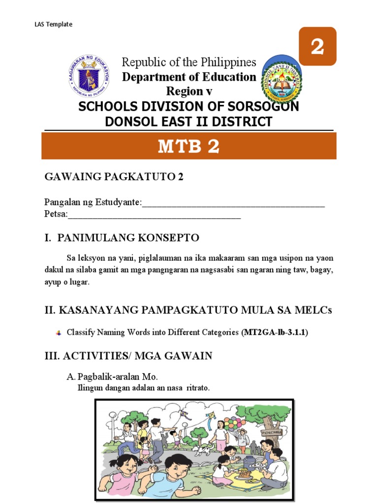 MTB 2 Las Q1 W2 | PDF