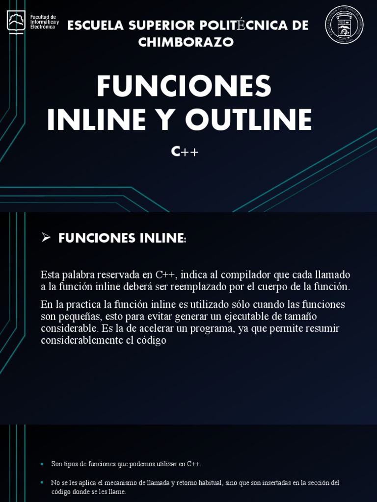 Funciones Inline y Outline PDF C ++ Compilador