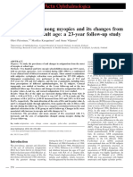 Astigmatism Among Myopics and Its Changes From Childhood To Adult Age A 23 Year Follow Up Study