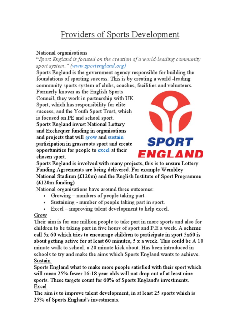 Role of National Sports Providers | PDF | Sports | Fifa
