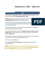 GST Accounting Entries in Tally - Sales and Purchases