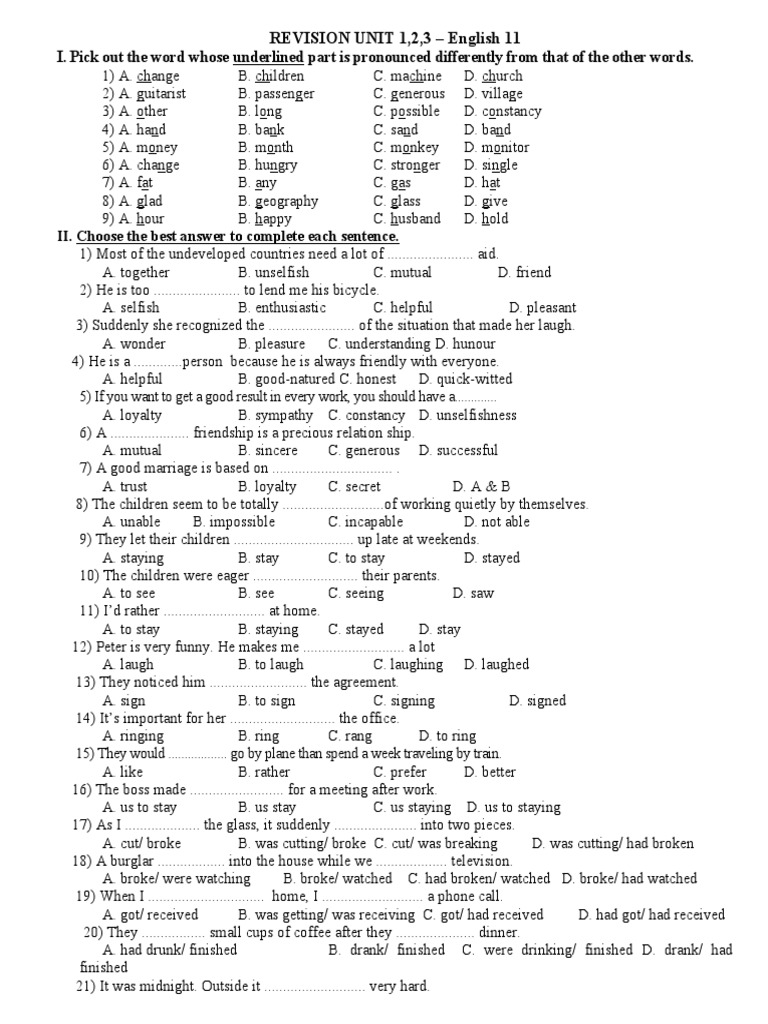 Bai On Unit 123 | PDF | Language Arts & Discipline | Home & Garden