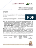 Respuesta solicitud acceso información cambios tierras ejidales Yucatán