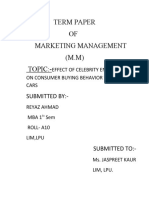 Term Paper of Marketing