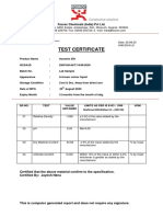 Test Certificate: Fosroc Chemicals (India) PVT LTD