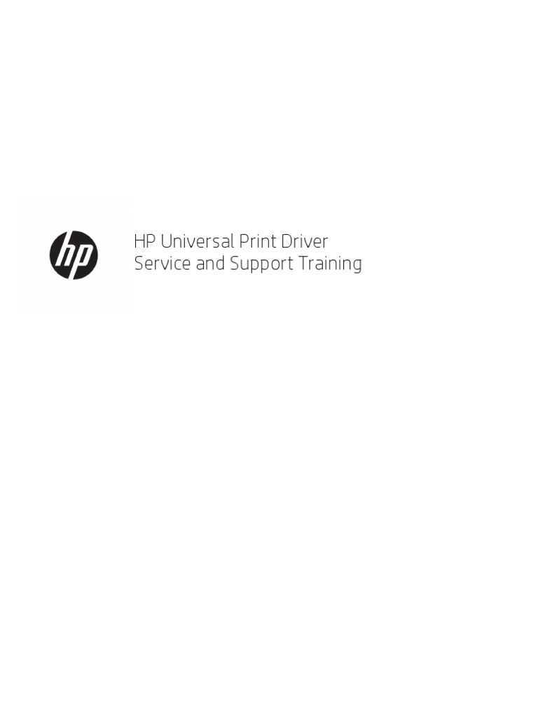 HP Universal Print Driver Service and Support Training PDF