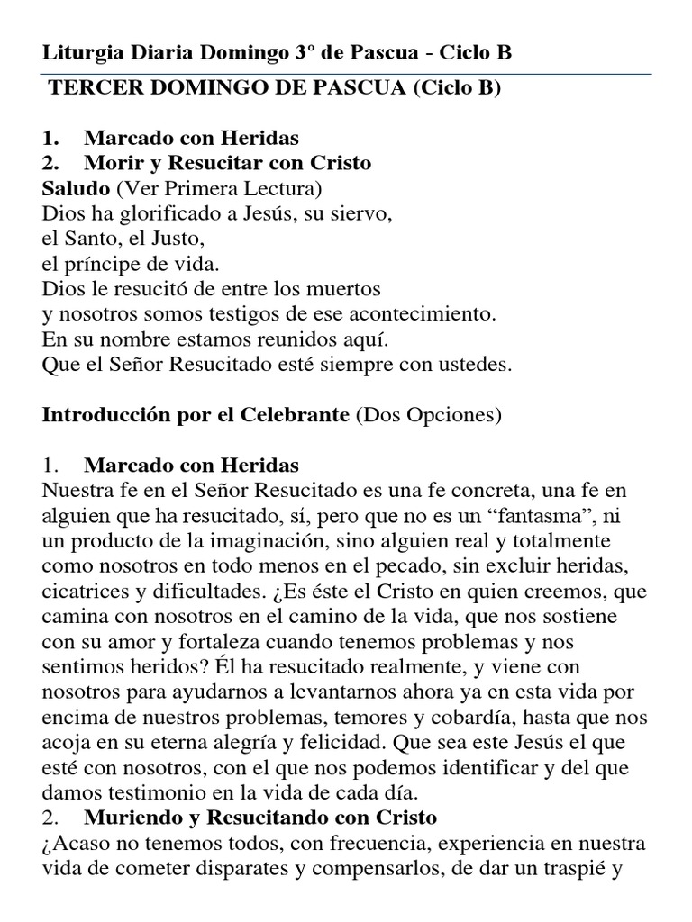 Fe y Resurrección en la Liturgia | PDF | eucaristía | La resurrección ...