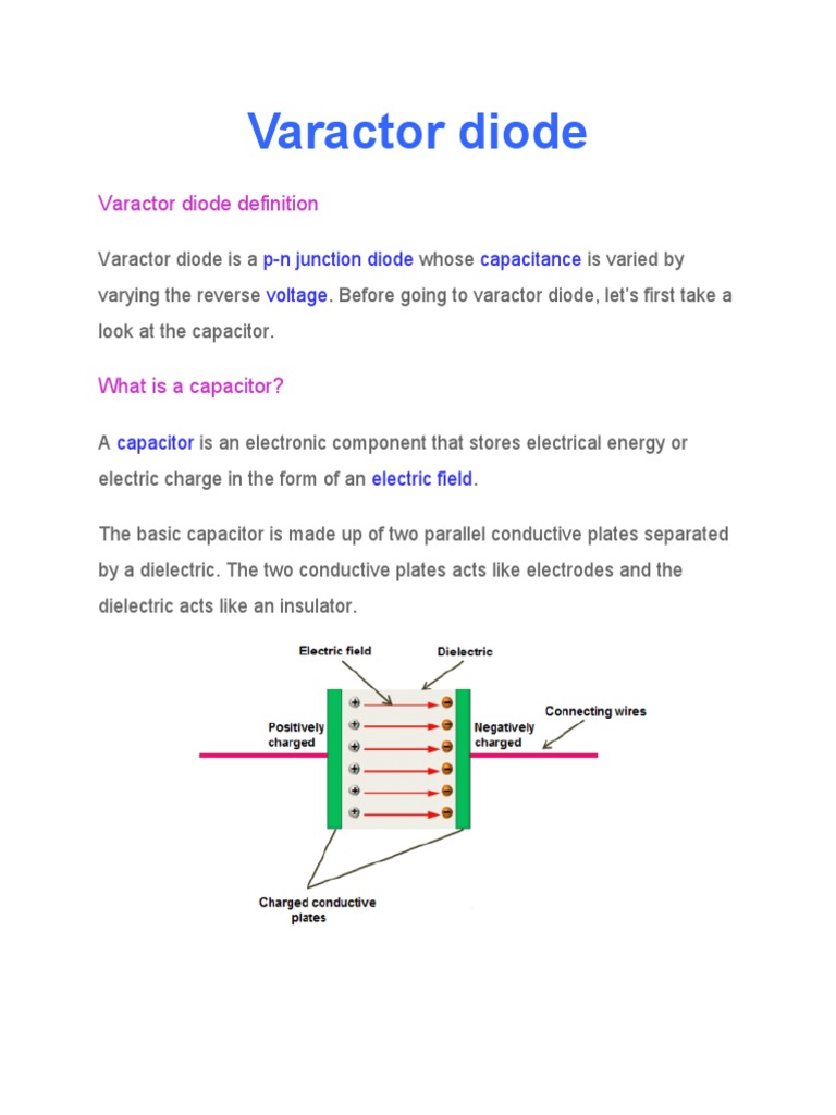 Varactor Diode Explain PDF PN Junction Capacitor