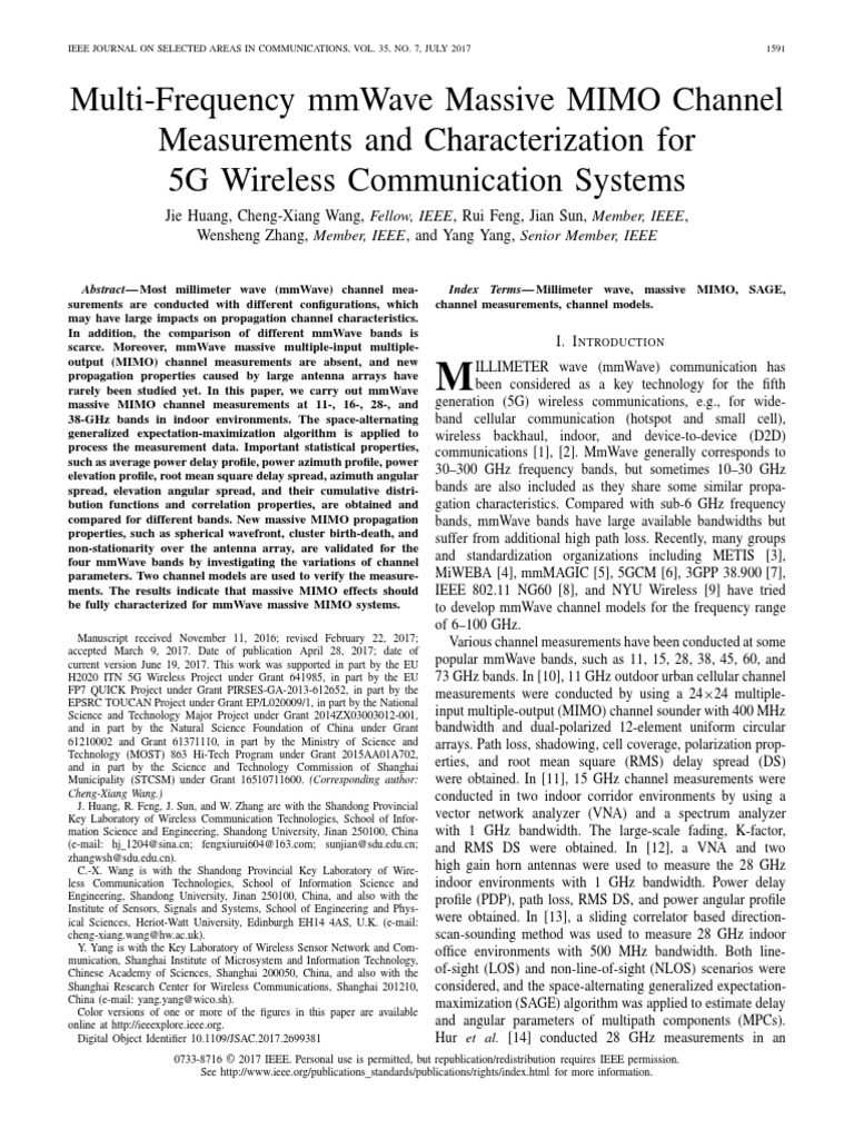 Multi-Frequency Mmwave Massive Mimo Channel Measurements and ...