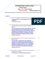 As CBSE X SS CH 1 Power Sharing Practise Sheet