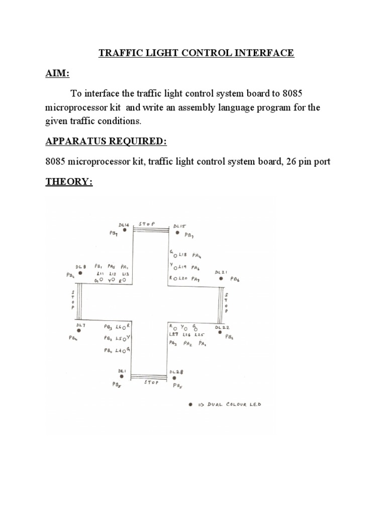 Traffic Light Control System with 8085 | PDF | Traffic | Manufactured Goods