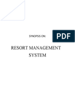 Resort Management System: Synopsis On