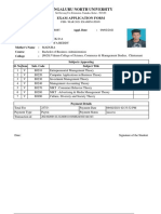 Bengaluru North University: Exam Application Form