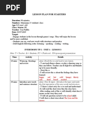 語学+参考書 Impact Starter (2/E) Lesson Planner Lesson Plan For Starters | PDF | Lesson Plan | Human