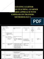 Facilitating Learner Centered Teaching: Learner Centered Approach With Emphasis On Trainers Methodology I