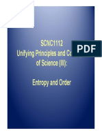 SCNC1112 Unifying Principles and Concepts of Science (III) : Entropy and Order