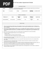 COVID-19 Vaccination Appointment Details: Center