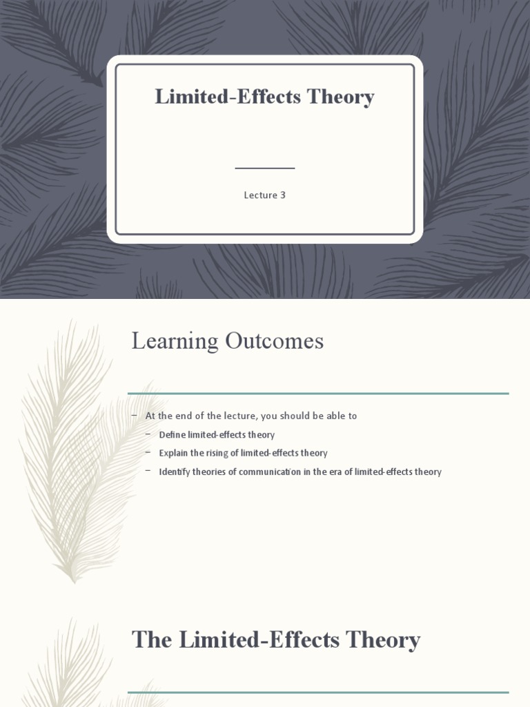 Lecture 3 Limited Effects Theory PDF Attitude (Psychology) Mass